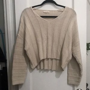 Cream knitted crop top